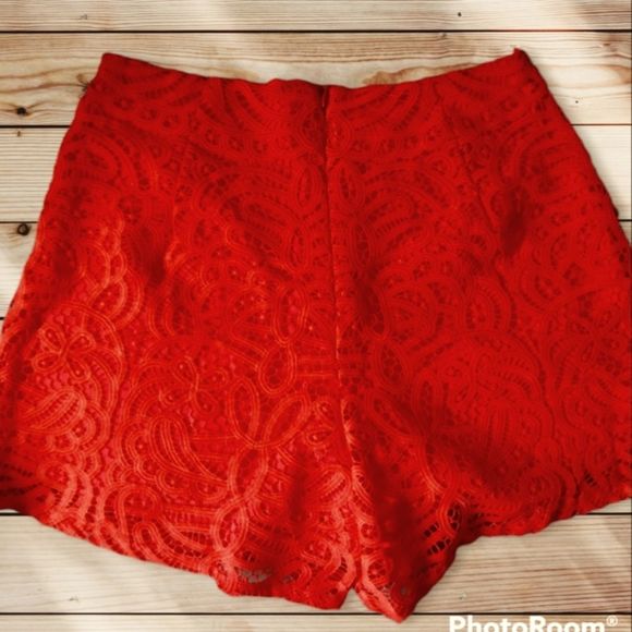 AMANDA UPRICHARD LACEY LACE PANEL CROCHET HIGH RISE SHORTS "POPPY SHORTS" - Picture 4 of 13
